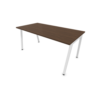 Narbutas Nova A Schreibtisch 1600x800mm - Gestell Weiss  - Nussbaumdekor dunkel - 6023908