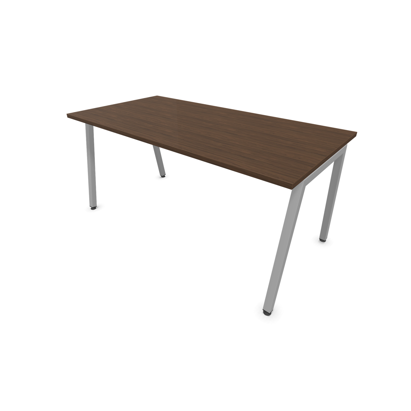 Narbutas Nova A Schreibtisch 1600x800mm -  Gestell Silbergrau  - Nussbaumdekor dunkel - 6023917