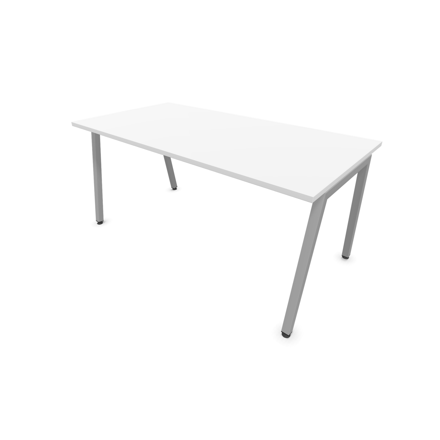 Narbutas Nova A Schreibtisch 1600x800mm -  Gestell Silbergrau  - Weiss - 6023919