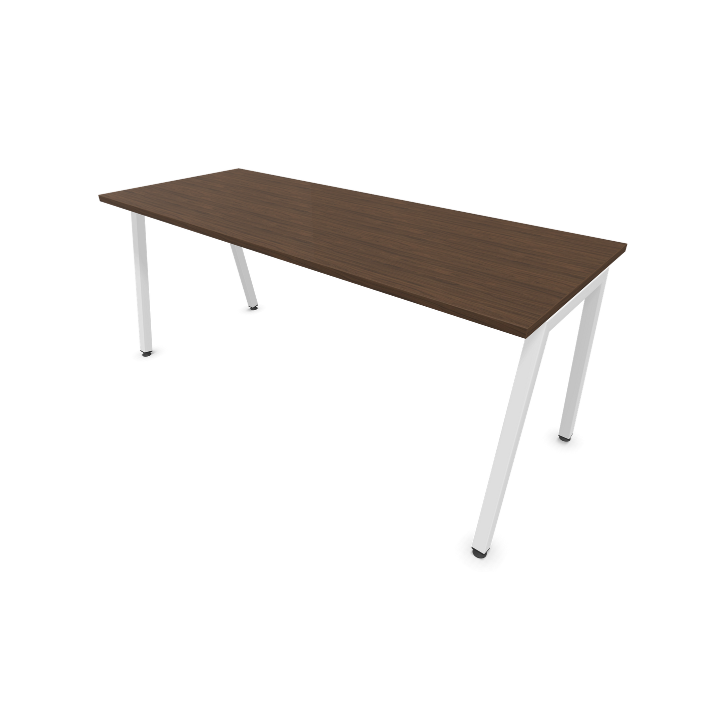 Narbutas Nova A Schreibtisch 1800x700mm - Gestell Weiss  - Nussbaumdekor dunkel - 6023944