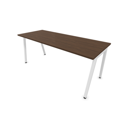 Narbutas Nova A Schreibtisch 1800x700mm - Gestell Weiss  - Nussbaumdekor dunkel - 6023944
