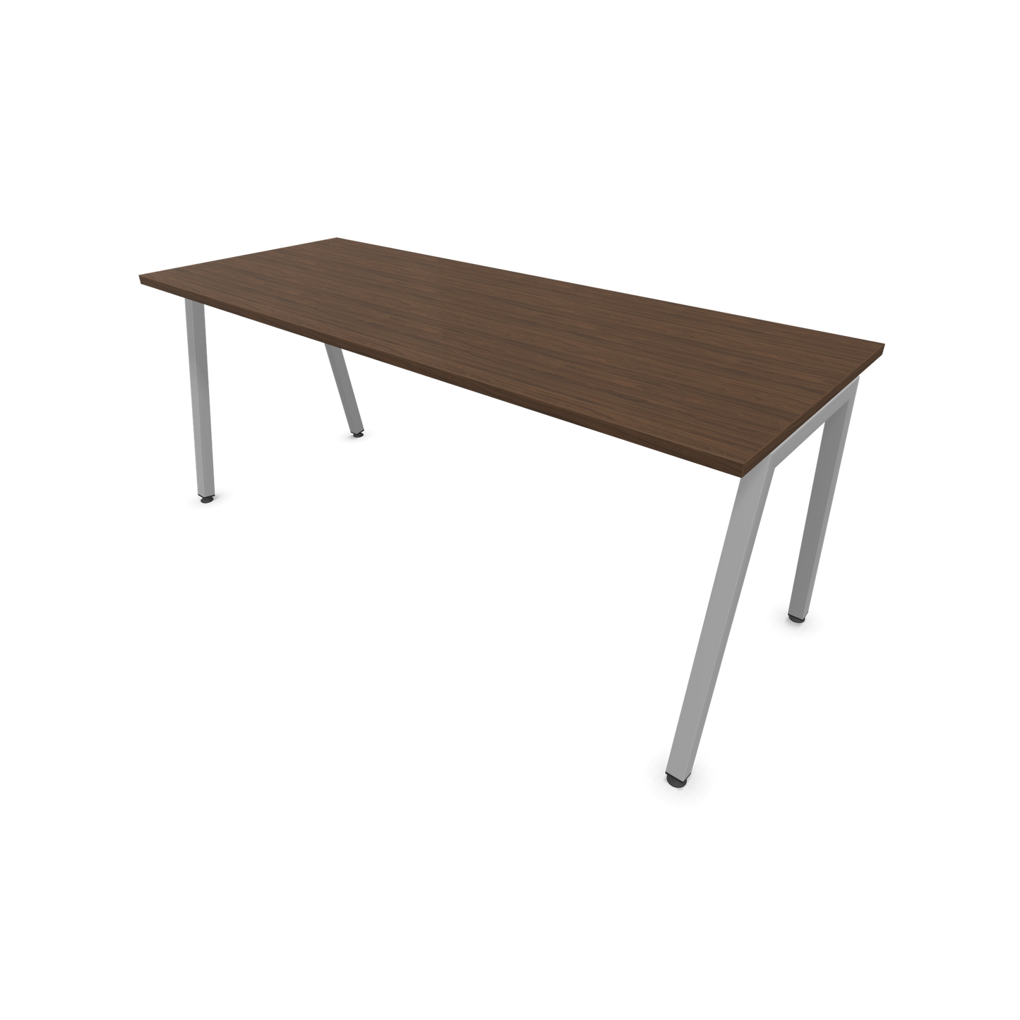 Narbutas Nova A Schreibtisch 1800x700mm -  Gestell Silbergrau  - Nussbaumdekor dunkel - 6023953