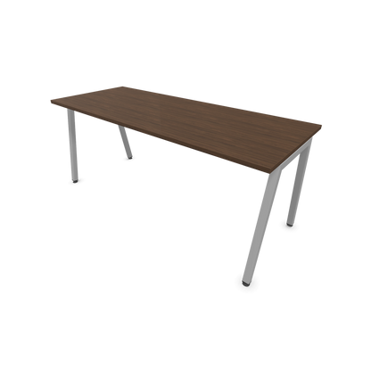 Narbutas Nova A Schreibtisch 1800x700mm -  Gestell Silbergrau  - Nussbaumdekor dunkel - 6023953