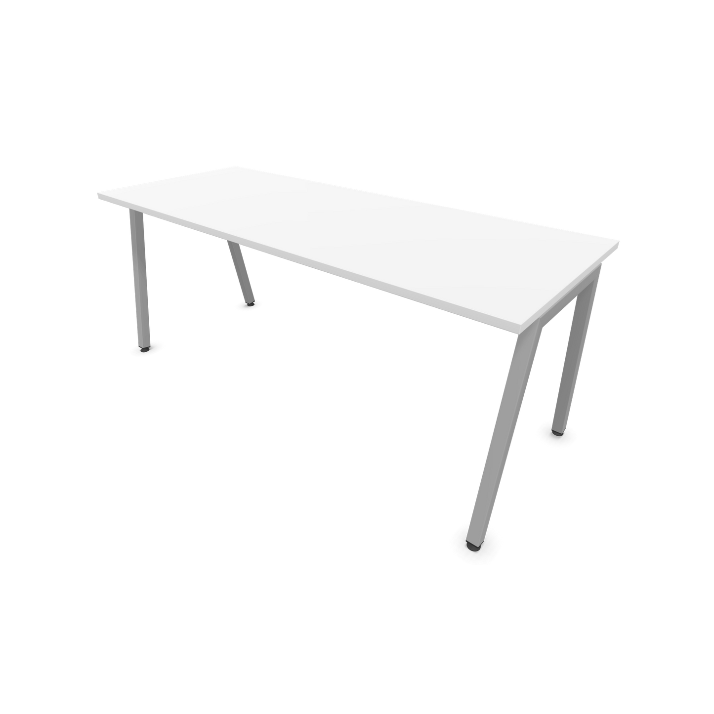 Narbutas Nova A Schreibtisch 1800x700mm -  Gestell Silbergrau  - Weiss - 6023955