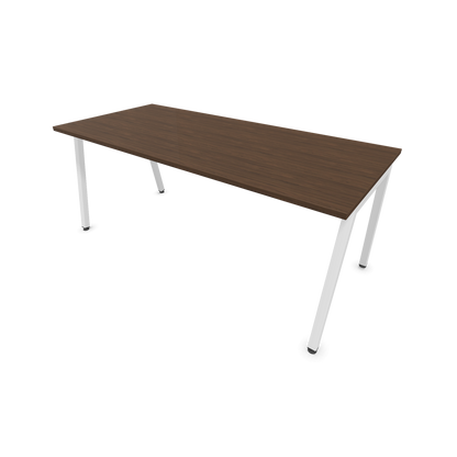 Narbutas Nova A Schreibtisch 1800x800mm - Gestell Weiss  - Nussbaumdekor dunkel - 6023980