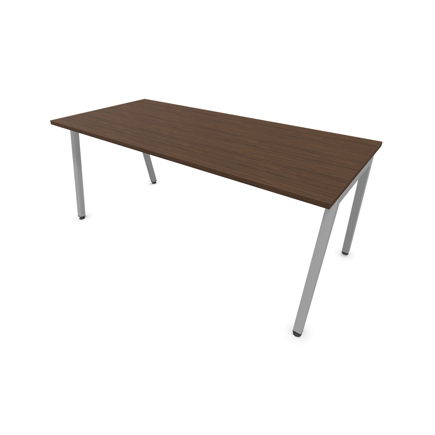 Narbutas Nova A Schreibtisch 1800x800mm -  Gestell Silbergrau  - Nussbaumdekor dunkel - 6023989