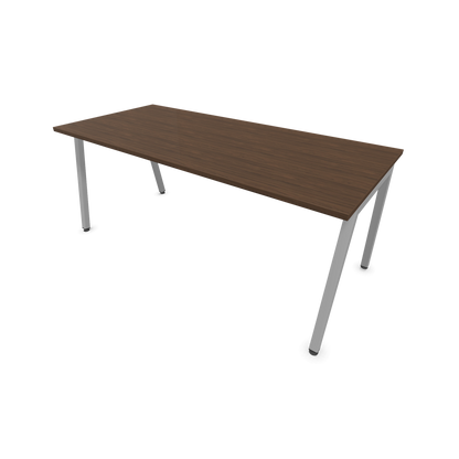 Narbutas Nova A Schreibtisch 1800x800mm -  Gestell Silbergrau  - Nussbaumdekor dunkel - 6023989