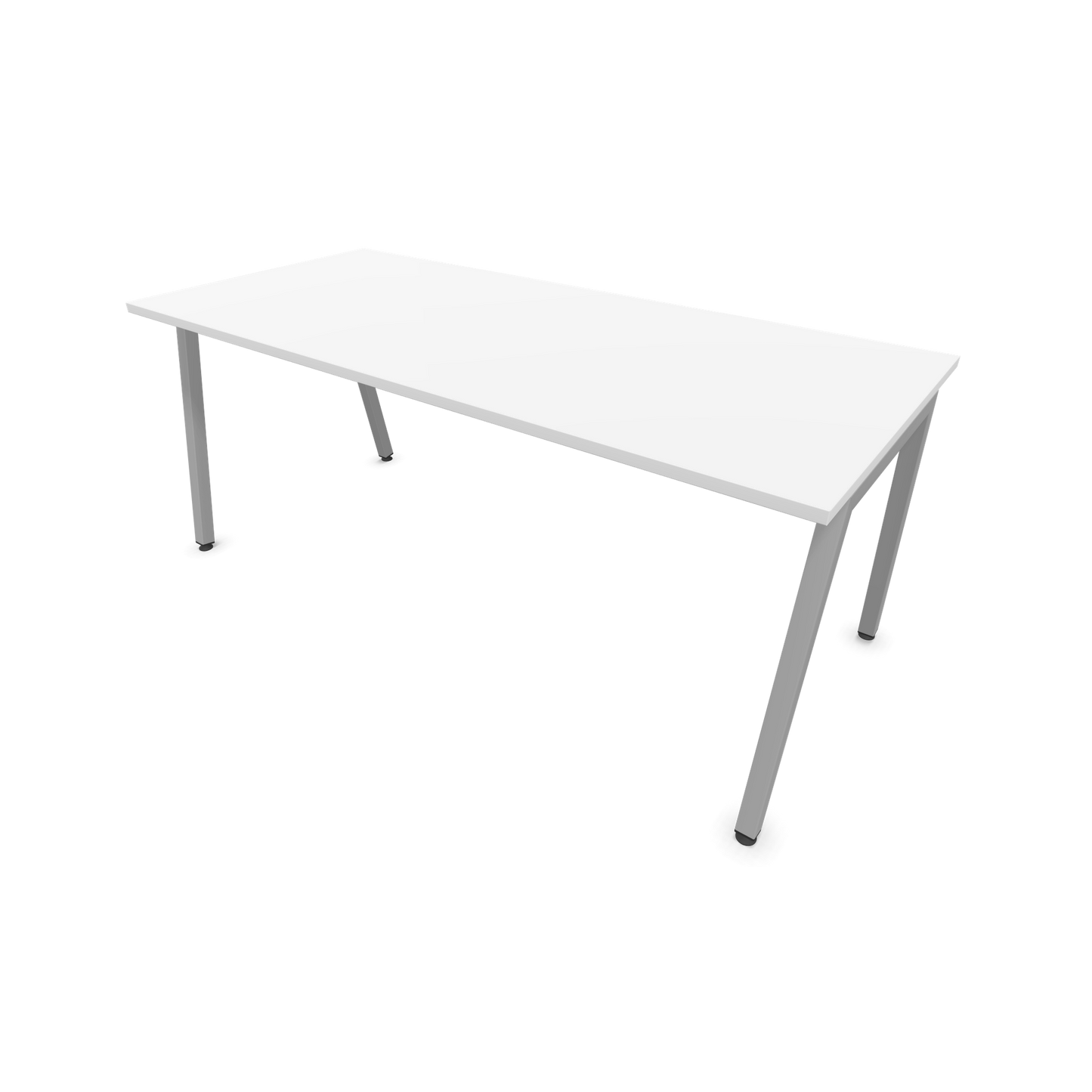 Narbutas Nova A Schreibtisch 1800x800mm -  Gestell Silbergrau  - Weiss - 6023991