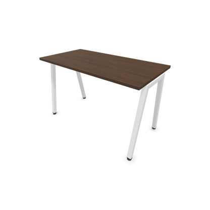 Narbutas Nova A Schreibtisch 1200x600mm - Gestell Weiss  - Nussbaumdekor dunkel - 6024017