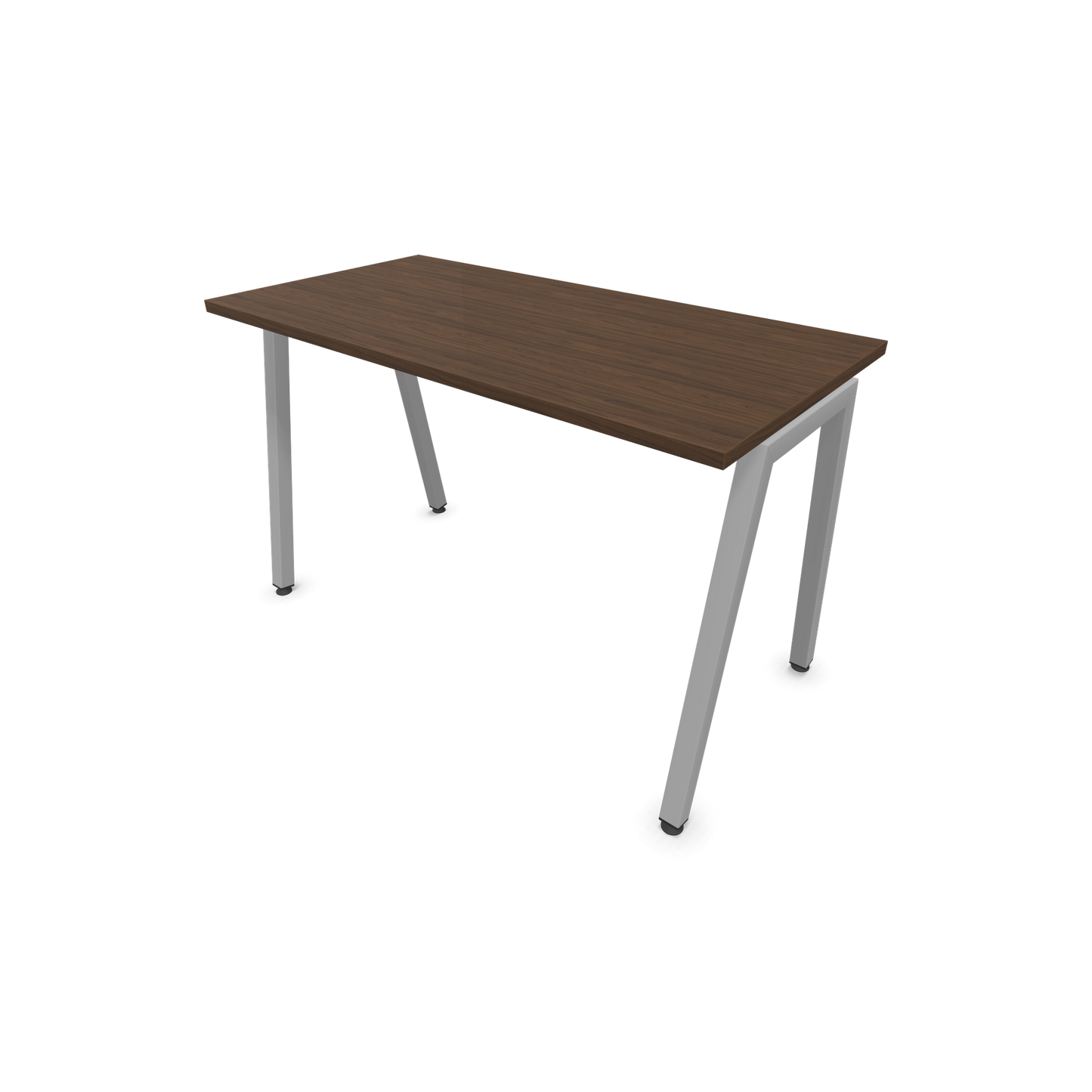 Narbutas Nova A Schreibtisch 1200x600mm -  Gestell Silbergrau  - Nussbaumdekor dunkel - 6024026