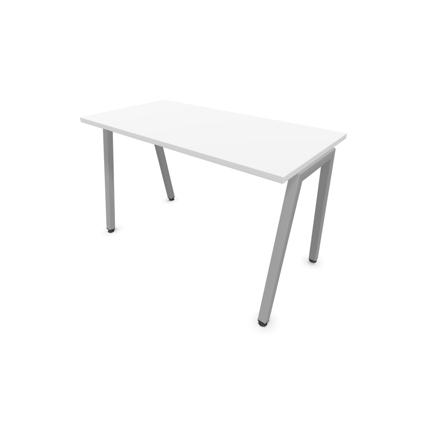 Narbutas Nova A Schreibtisch 1200x600mm -  Gestell Silbergrau  - Weiss - 6024028