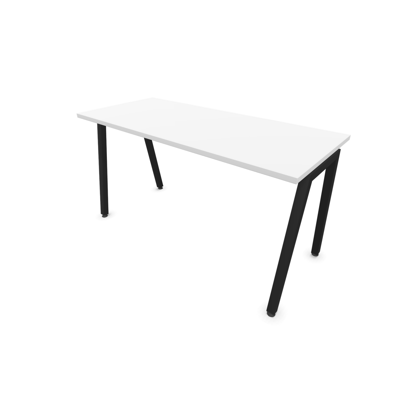 Narbutas Nova A Schreibtisch 1400x600mm - Gestell Schwarz  - Weiss - 6024046