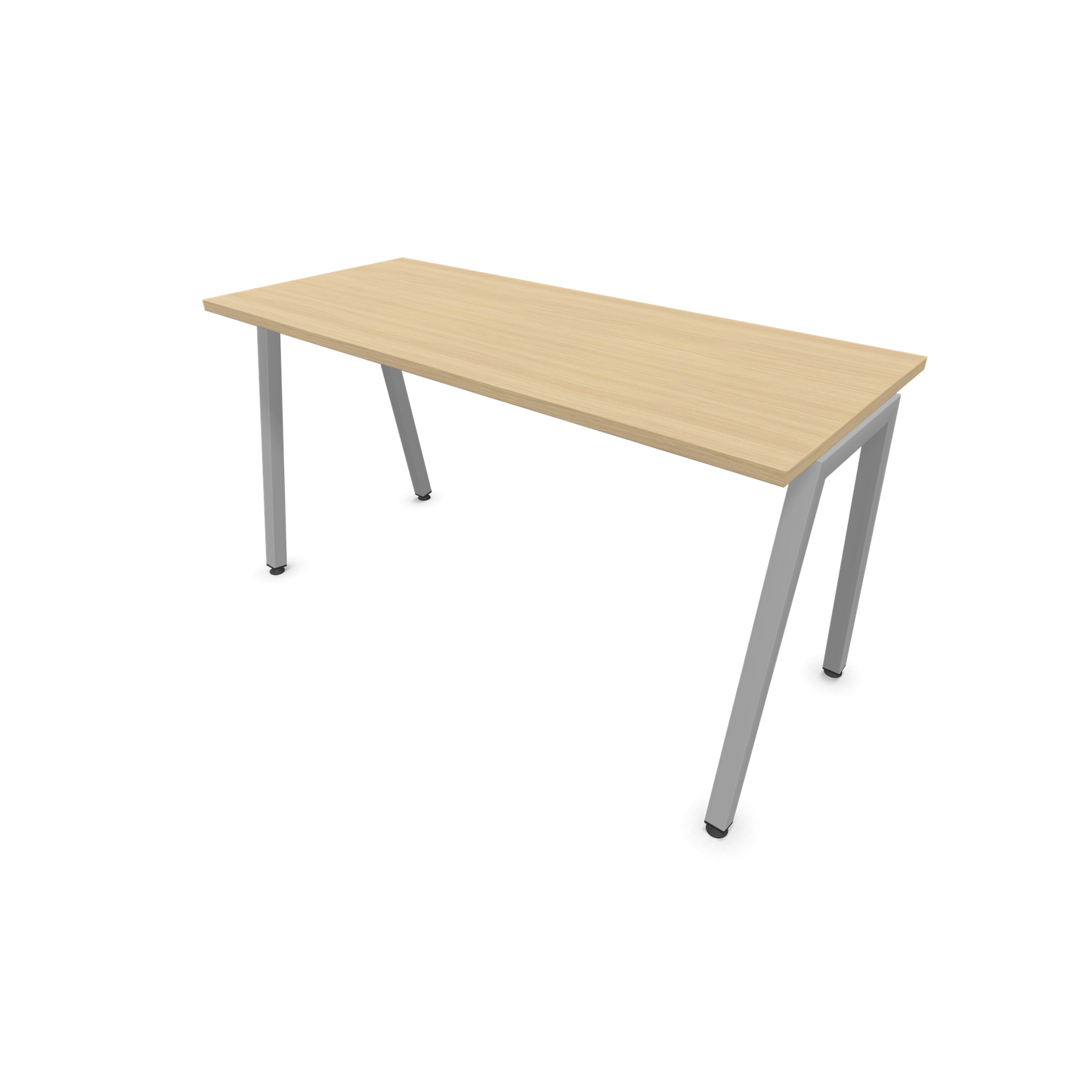 Narbutas Nova A Schreibtisch 1400x600mm -  Gestell Silbergrau  - Eichendekor gebleicht - 6024059