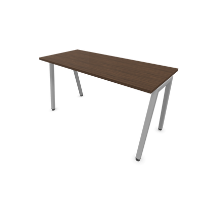 Narbutas Nova A Schreibtisch 1400x600mm -  Gestell Silbergrau  - Nussbaumdekor dunkel - 6024062