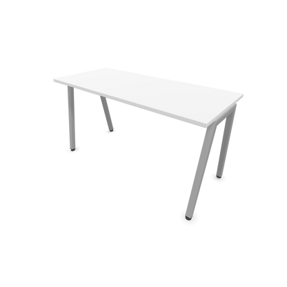 Narbutas Nova A Schreibtisch 1400x600mm -  Gestell Silbergrau  - Weiss - 6024064