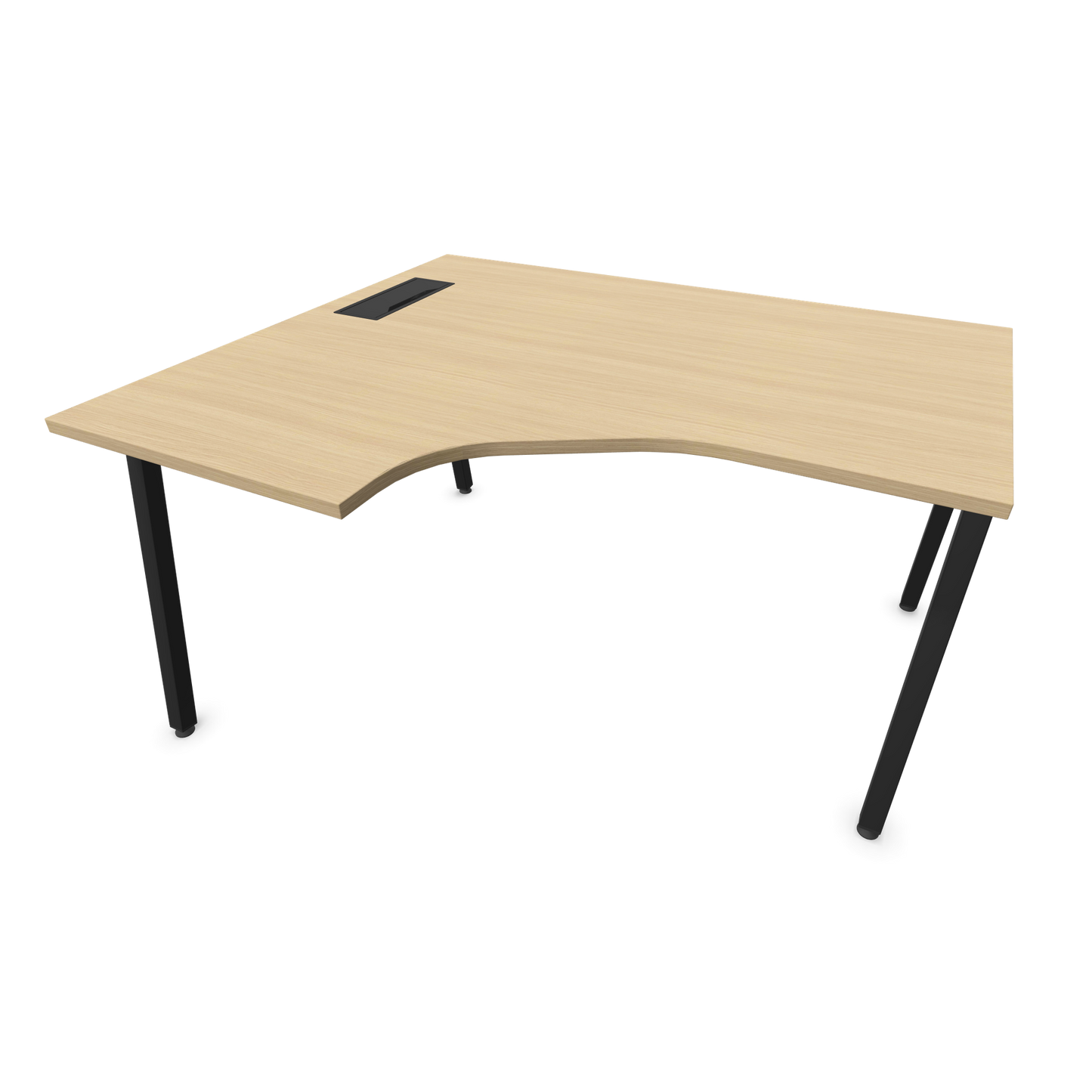 Narbutas Nova A Eckschreibtisch 1400x1200mm -  Gestell Schwarz - Ausrichtung Links - Eichendekor gebleicht - 6024077