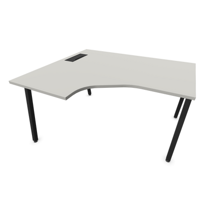 Narbutas Nova A Eckschreibtisch 1400x1200mm -  Gestell Schwarz - Ausrichtung Links - Perlgrau - 6024085