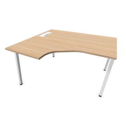 Narbutas Nova A Eckschreibtisch 1400x1200mm -  Gestell Weiss - Ausrichtung Links - Bernsteineichendekor - 6024087