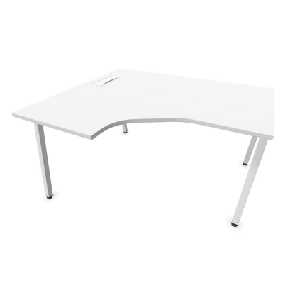 Narbutas Nova A Eckschreibtisch 1400x1200mm -  Gestell Weiss - Ausrichtung Links - Weiss - 6024091