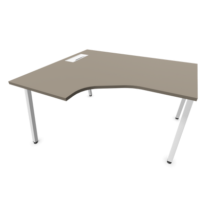 Narbutas Nova A Eckschreibtisch 1400x1200mm -  Gestell Weiss - Ausrichtung Links - Cubanitgrau - 6024093
