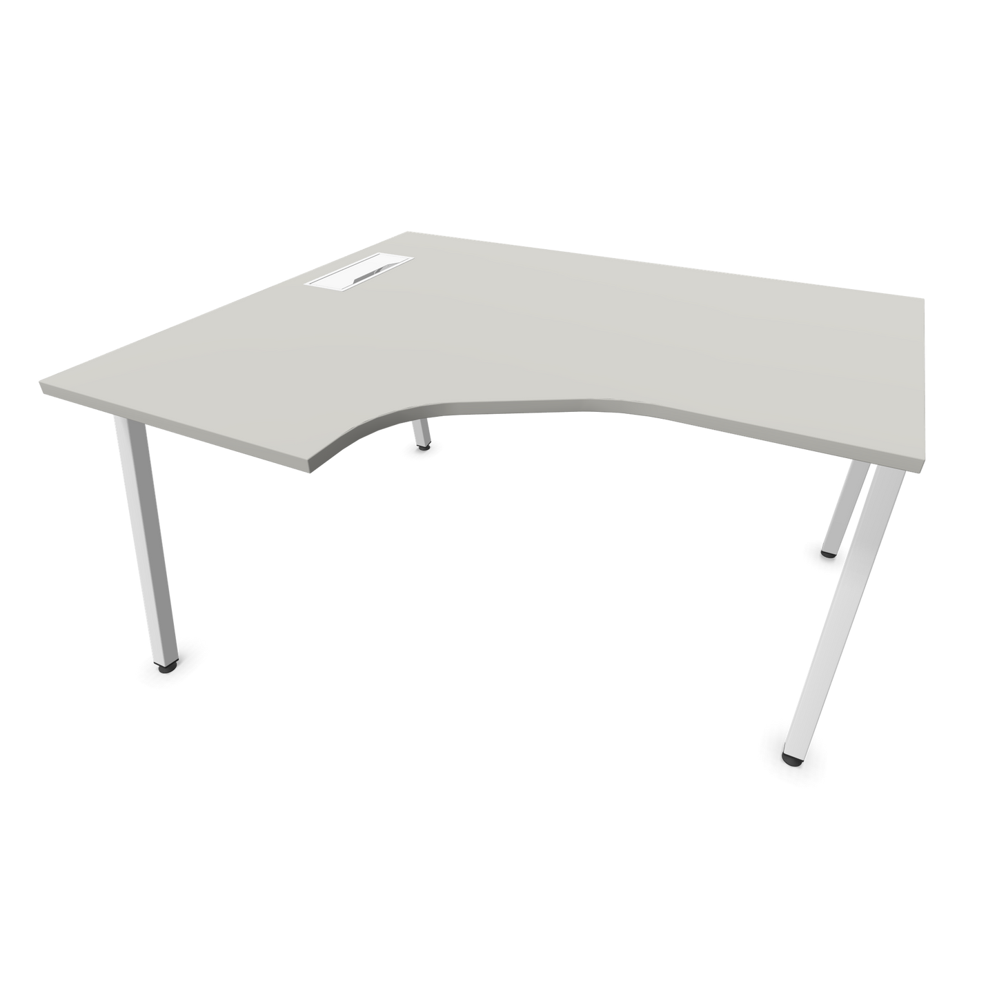 Narbutas Nova A Eckschreibtisch 1400x1200mm -  Gestell Weiss - Ausrichtung Links - Perlgrau - 6024094