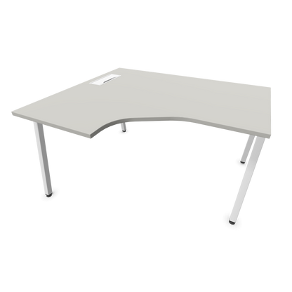 Narbutas Nova A Eckschreibtisch 1400x1200mm -  Gestell Weiss - Ausrichtung Links - Perlgrau - 6024094