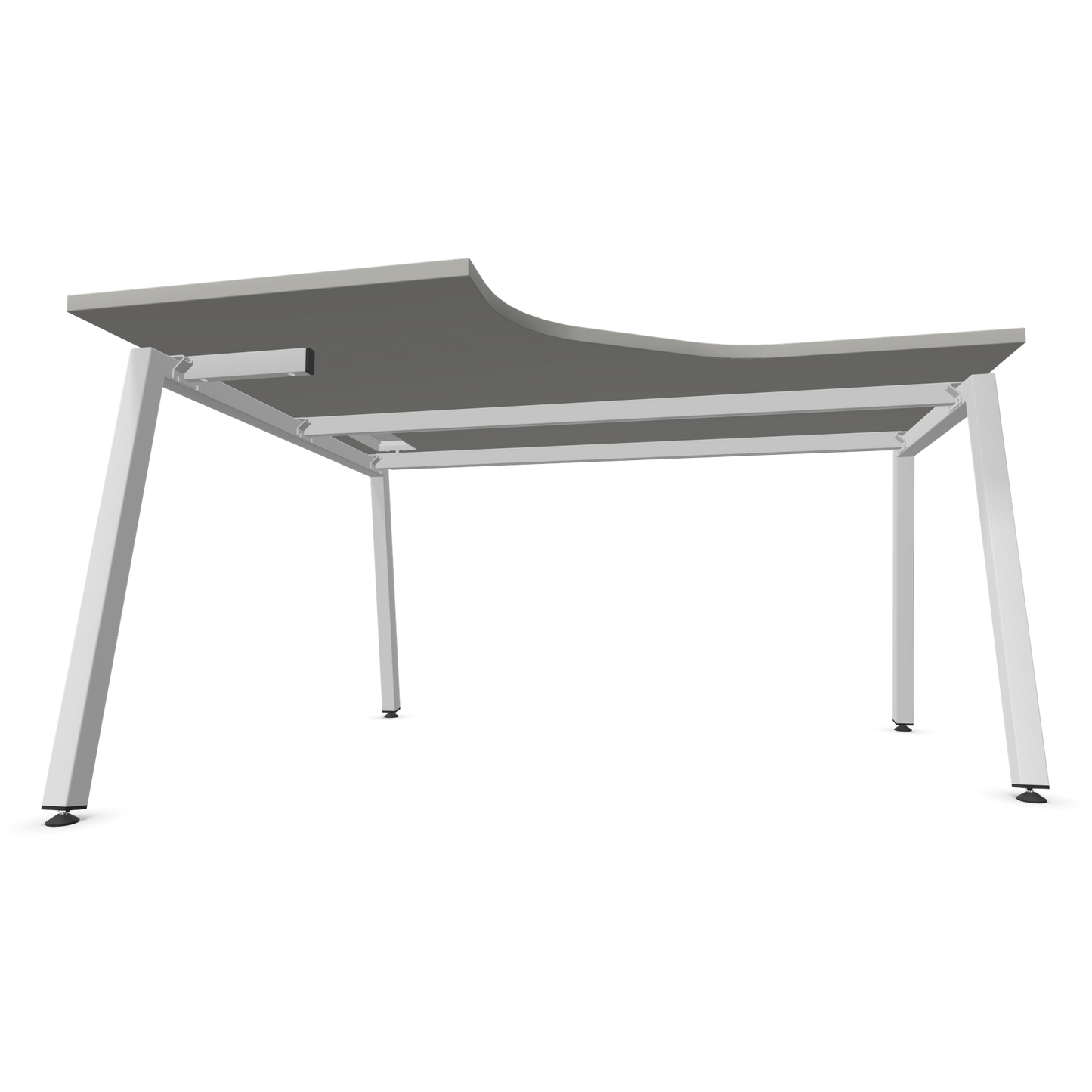 Narbutas Nova A Eckschreibtisch 1400x1200mm -  Gestell Weiss - Ausrichtung Links - Perlgrau Ansicht von unten - 6024094