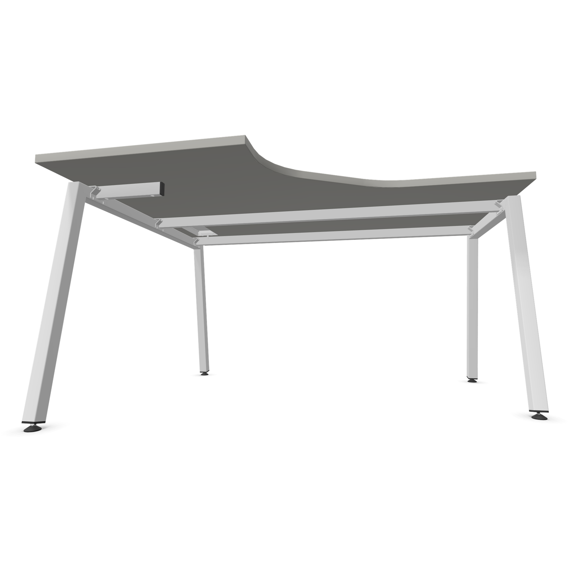 Narbutas Nova A Eckschreibtisch 1400x1200mm -  Gestell Weiss - Ausrichtung Links - Perlgrau Ansicht von unten - 6024094