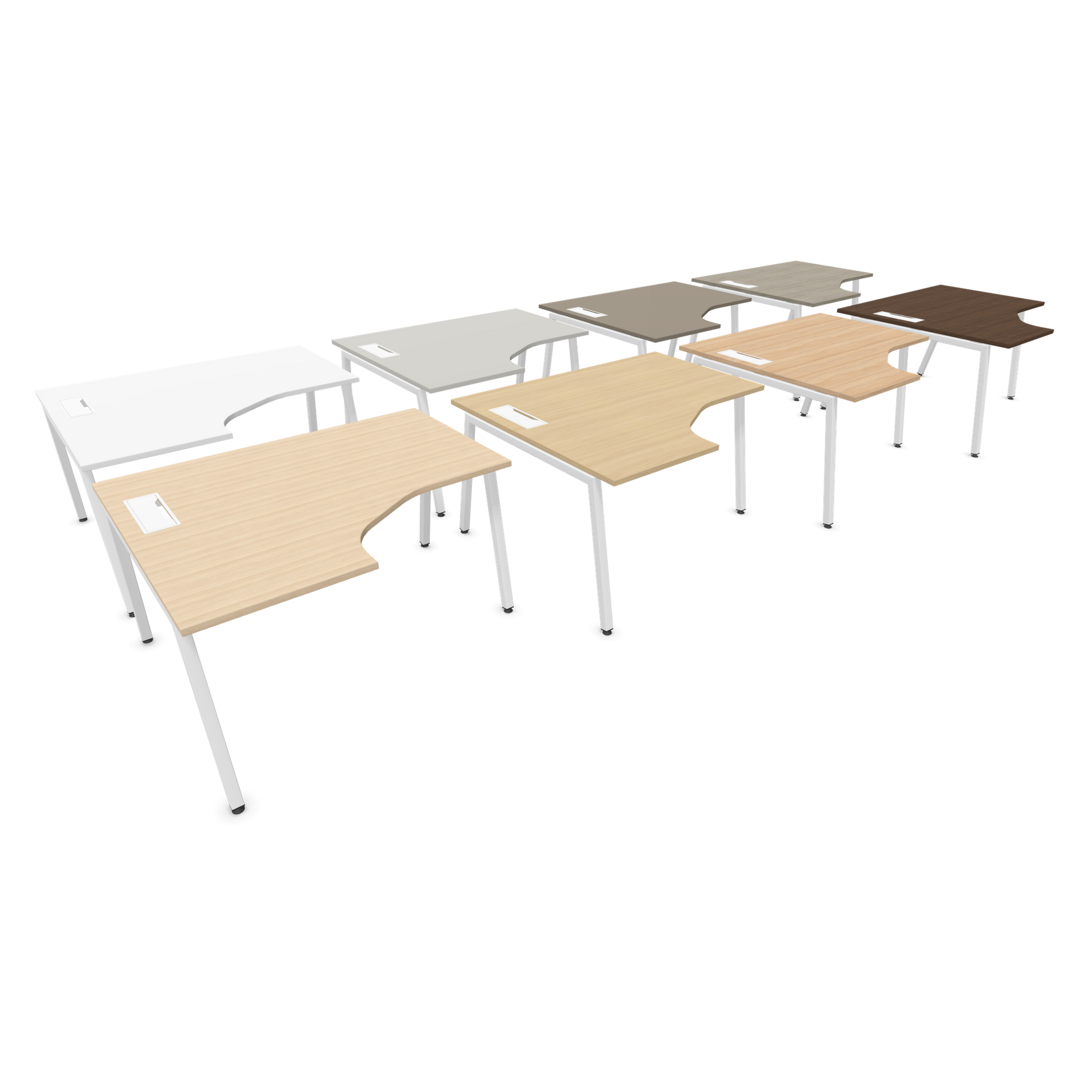 Narbutas Nova A Eckschreibtisch 1400x1200mm -  Gestell Weiss - Ausrichtung Links - Variantenansicht von der Seite - 6024094