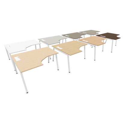 Narbutas Nova A Eckschreibtisch 1400x1200mm -  Gestell Weiss - Ausrichtung Links - Variantenansicht von der Seite - 6024094