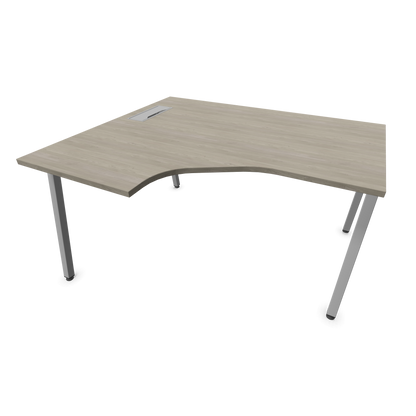 Narbutas Nova A Eckschreibtisch 1400x1200mm -  Gestell Silbergrau - Ausrichtung Links - Holzdekor grau - 6024099