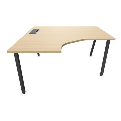Narbutas Nova A Eckschreibtisch 1400x1200mm -  Gestell Dunkelgrau - Ausrichtung Links - Eichendekor gebleicht frontal - 6024104