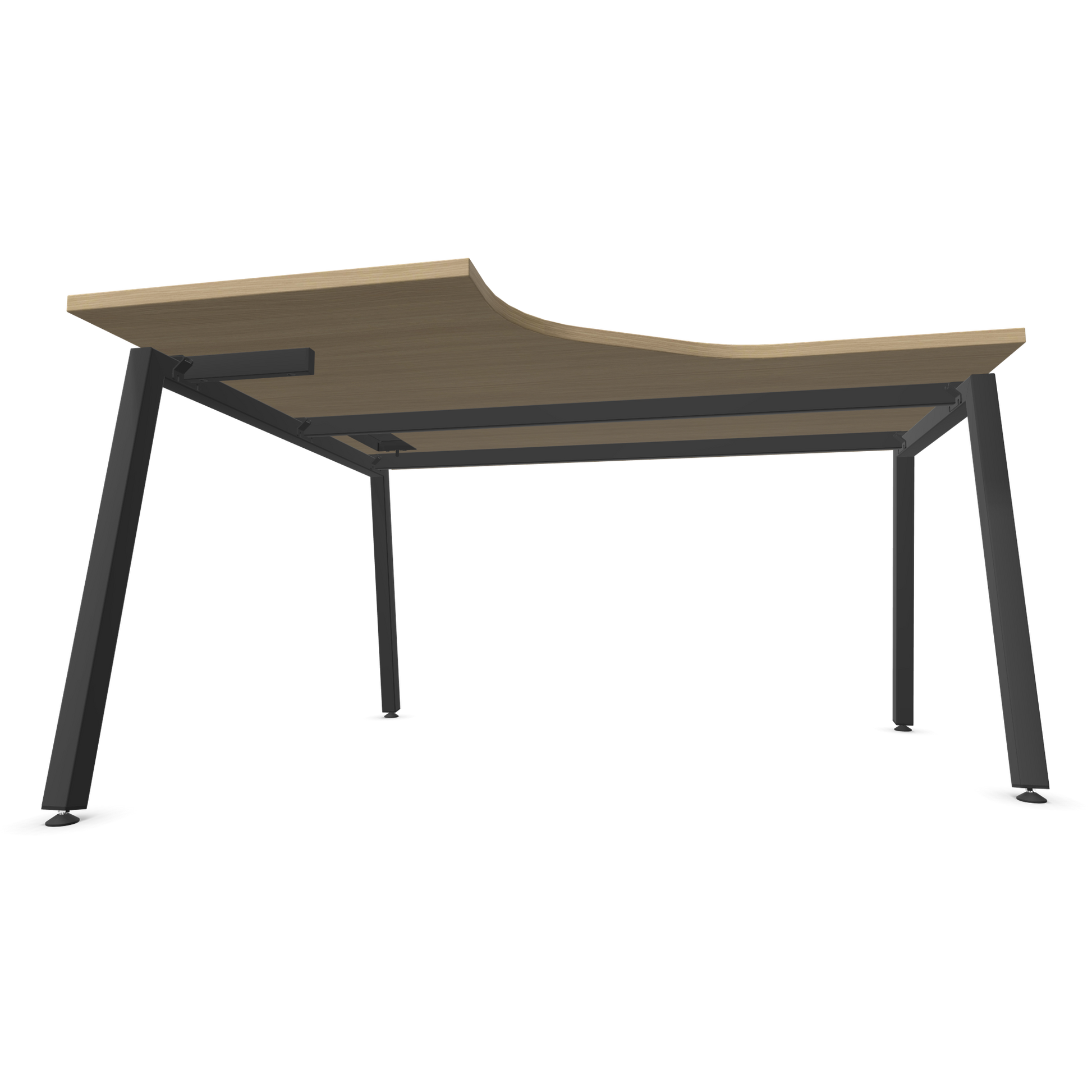 Narbutas Nova A Eckschreibtisch 1400x1200mm -  Gestell Dunkelgrau - Ausrichtung Links - Eichendekor gebleicht von unten - 6024104