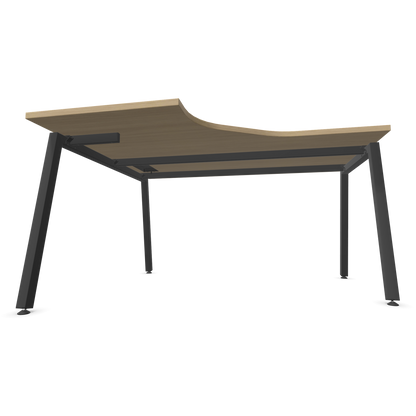 Narbutas Nova A Eckschreibtisch 1400x1200mm -  Gestell Dunkelgrau - Ausrichtung Links - Eichendekor gebleicht von unten - 6024104