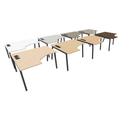 Narbutas Nova A Eckschreibtisch 1400x1200mm -  Gestell Dunkelgrau - Ausrichtung Links - mit Tischplattenvarianten - 6024104