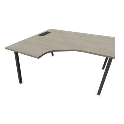 Narbutas Nova A Eckschreibtisch 1400x1200mm -  Gestell Dunkelgrau - Ausrichtung Links - Holzdekor grau - 6024108
