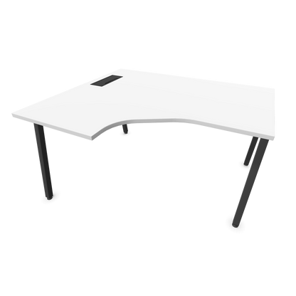 Narbutas Nova A Eckschreibtisch 1400x1200mm -  Gestell Dunkelgrau - Ausrichtung Links - Weiss - 6024109
