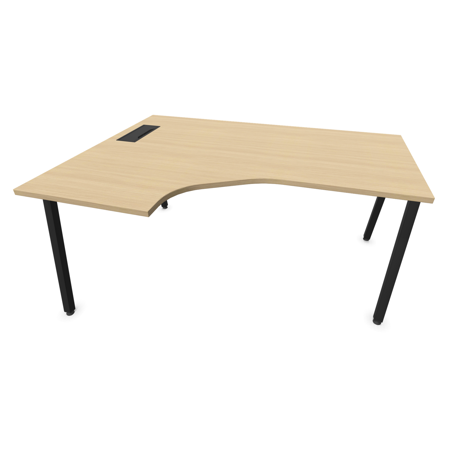 Narbutas Nova A Eckschreibtisch 1600x1200mm -  Gestell Schwarz - Ausrichtung Links - Eichendekor gebleicht - 6024113