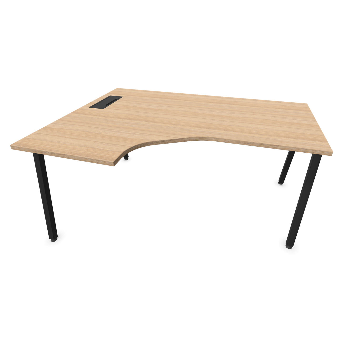 Narbutas Nova A Eckschreibtisch 1600x1200mm -  Gestell Schwarz - Ausrichtung Links - Bernsteineichendekor - 6024114