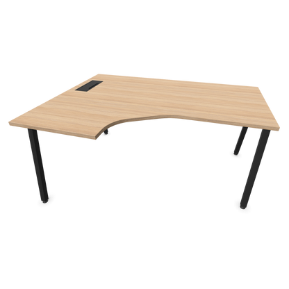 Narbutas Nova A Eckschreibtisch 1600x1200mm -  Gestell Schwarz - Ausrichtung Links - Bernsteineichendekor - 6024114