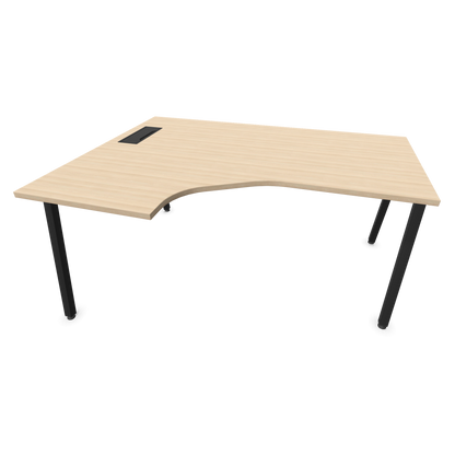 Narbutas Nova A Eckschreibtisch 1600x1200mm -  Gestell Schwarz - Ausrichtung Links - Eschendekor sandbeige - 6024115