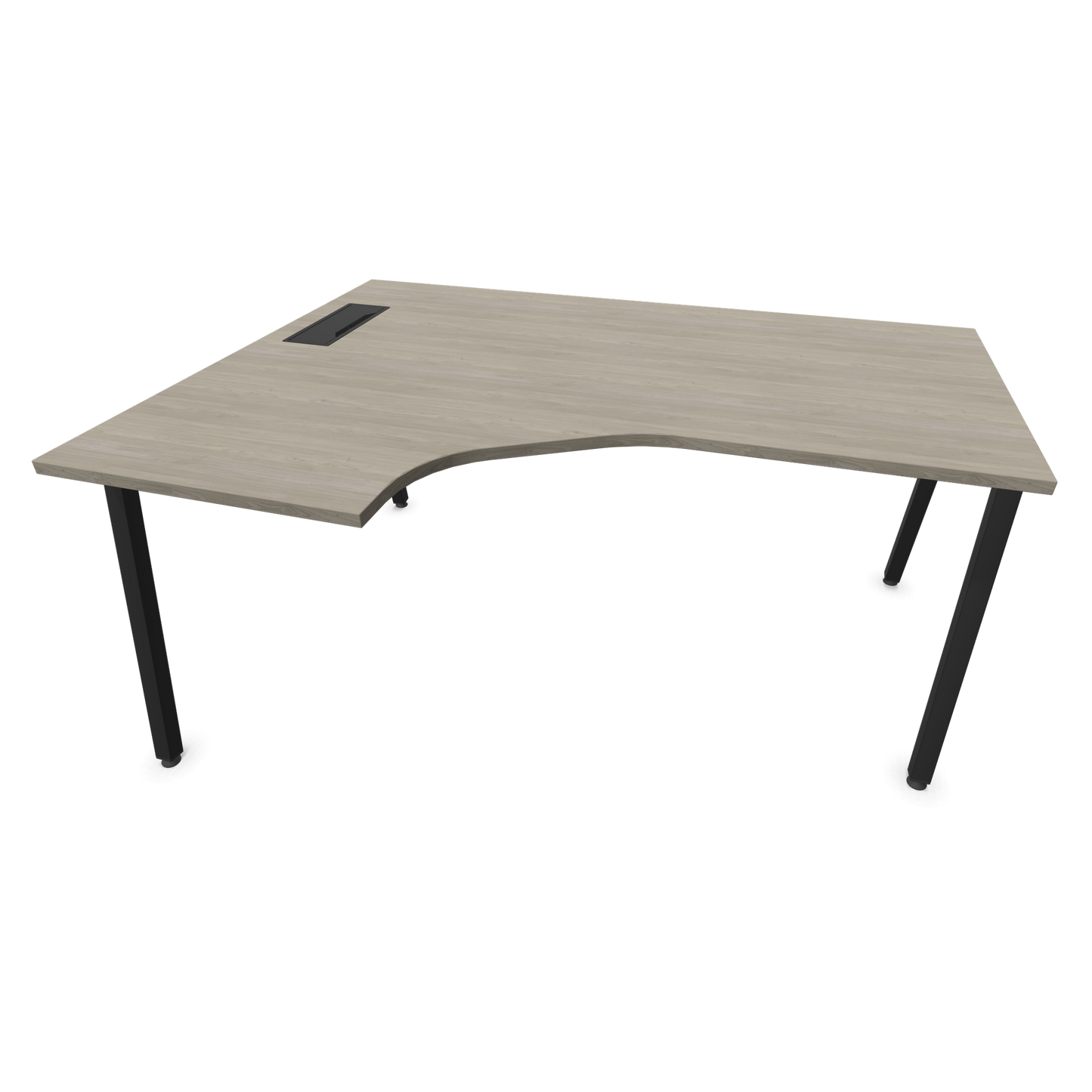 Narbutas Nova A Eckschreibtisch 1600x1200mm -  Gestell Schwarz - Ausrichtung Links - Holzdekor grau - 6024117