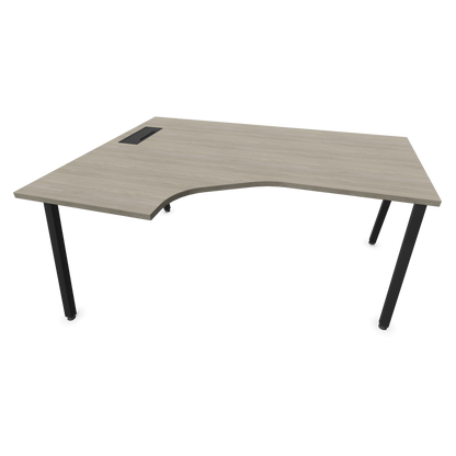 Narbutas Nova A Eckschreibtisch 1600x1200mm -  Gestell Schwarz - Ausrichtung Links - Holzdekor grau - 6024117