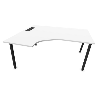 Narbutas Nova A Eckschreibtisch 1600x1200mm -  Gestell Schwarz - Ausrichtung Links - Weiss - 6024118
