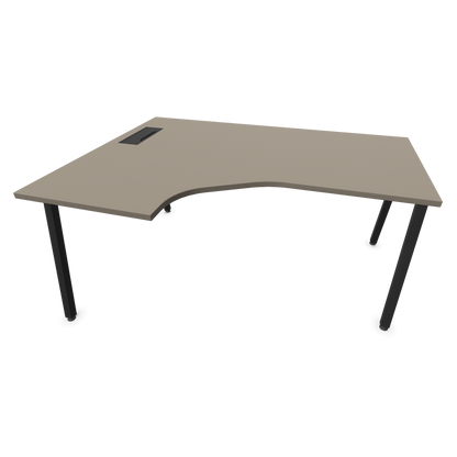 Narbutas Nova A Eckschreibtisch 1600x1200mm -  Gestell Schwarz - Ausrichtung Links - Cubanitgrau - 6024120
