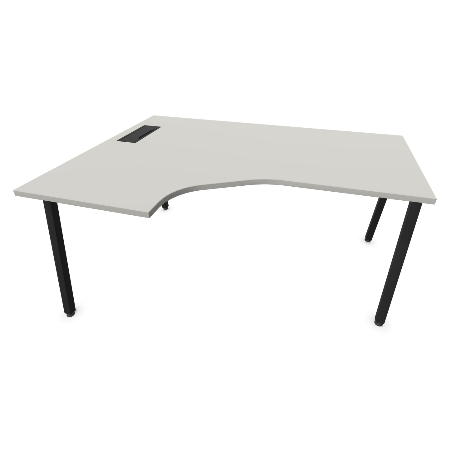 Narbutas Nova A Eckschreibtisch 1600x1200mm -  Gestell Schwarz - Ausrichtung Links - Perlgrau - 6024121