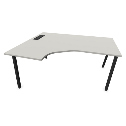 Narbutas Nova A Eckschreibtisch 1600x1200mm -  Gestell Schwarz - Ausrichtung Links - Perlgrau - 6024121