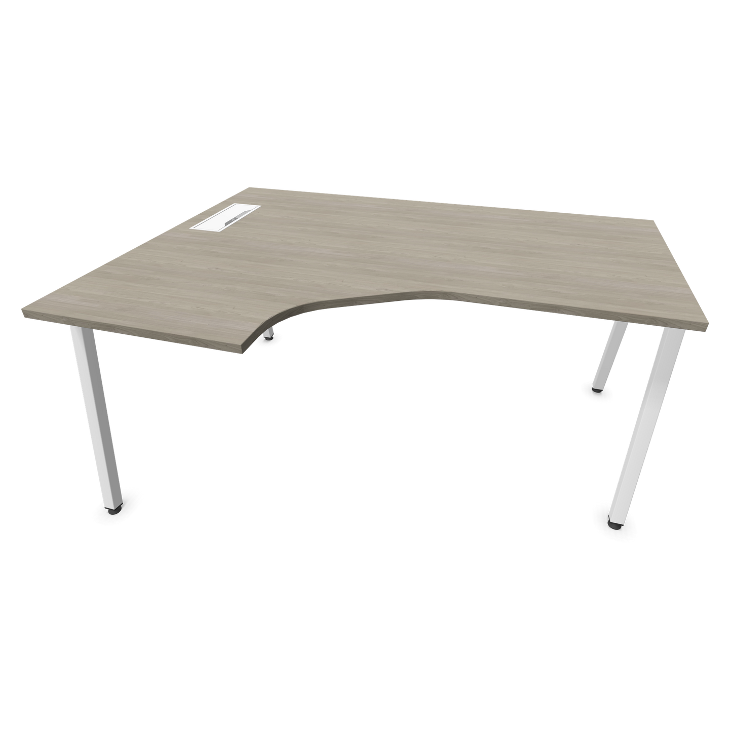 Narbutas Nova A Eckschreibtisch 1600x1200mm -  Gestell Weiss - Ausrichtung Links - Holzdekor grau - 6024126