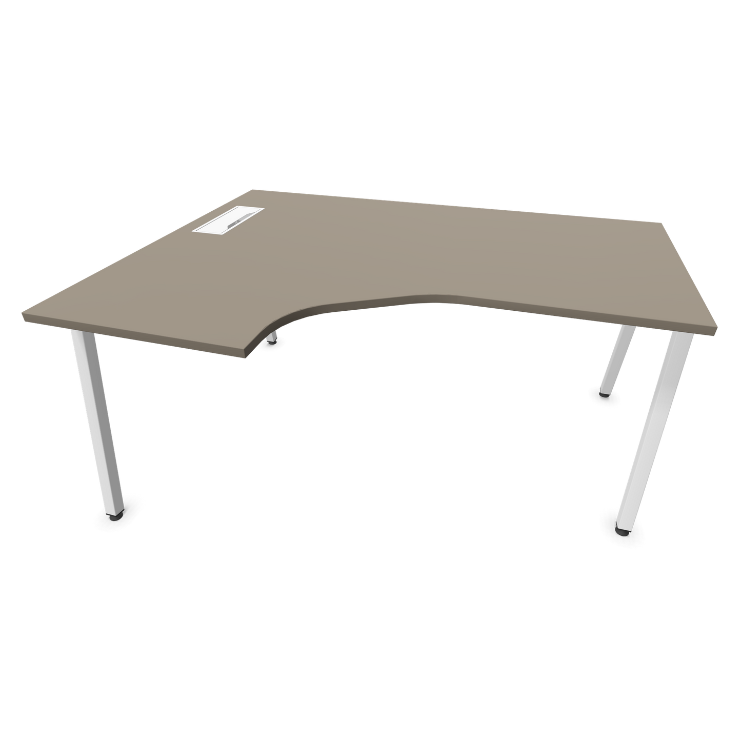 Narbutas Nova A Eckschreibtisch 1600x1200mm -  Gestell Weiss - Ausrichtung Links - Cubanitgrau - 6024129