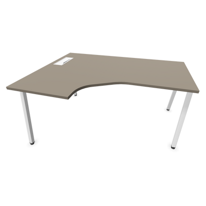Narbutas Nova A Eckschreibtisch 1600x1200mm -  Gestell Weiss - Ausrichtung Links - Cubanitgrau - 6024129